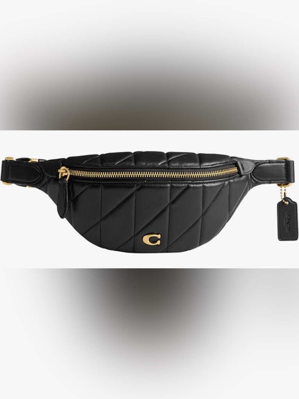 Coach Quilted Pillow Leather Essential Belt Bag/Brass/Black